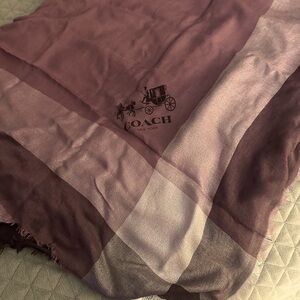Coach Mauve and Gray Scarf